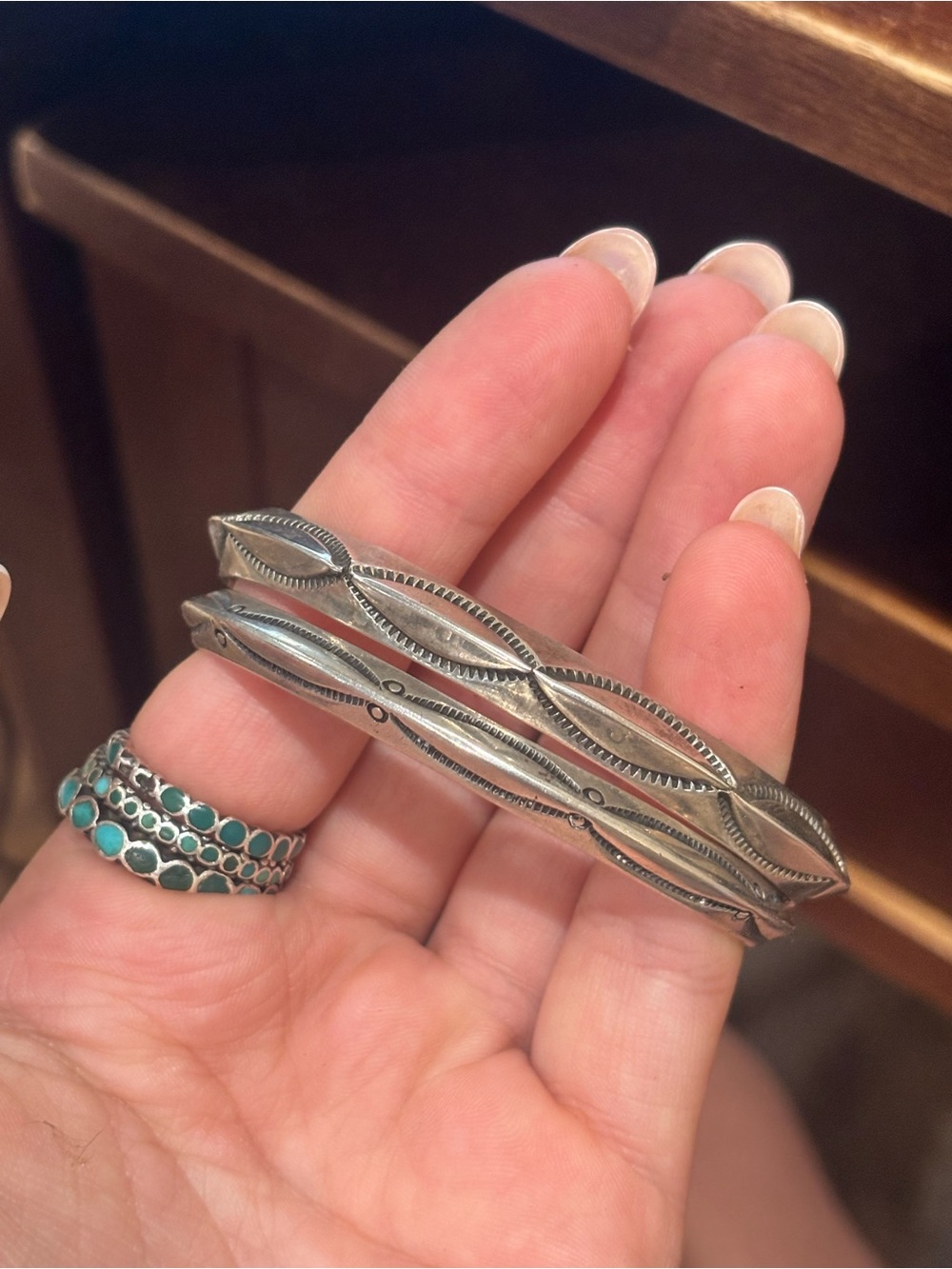 Sterling Silver Textured stacker Cuff Bracelet - Silver SOLD SEPARATELY